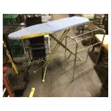 Folding ironing board and quilt rack, metal