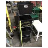 Four shelf folding organizer with four wicker
