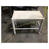 White wood padded seat, vanity stool