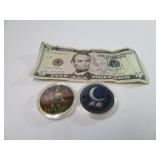 Pair of Colorized Coins in Case