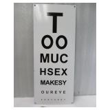 Porcelain Eye Test Sign Big