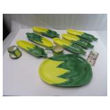 Sweet Corn Set~Platter, Plates, Butter Warmer LPO