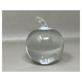 Art Glass Apple Paperweight Clear Glass
