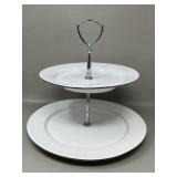 Two-Tier Ceramic Tea Cake Stand Dessert Party