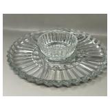 Separated Crudite Platter Chip and Dip