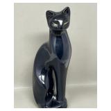 Mid Century Black Cat Ceramic Figurine Statue
