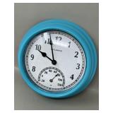 Acurite Wall Clock Thermometer Teal