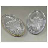 Pair of Mikasa Frosted Glass Iris Catchall Dishes