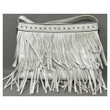 White Fringe Crossbody Purse Bag Clutch