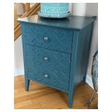 As-Is Teal Three Drawer Occasional Table Cabinet