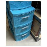 Teal Sterilite Three-Drawer Plastic Storage