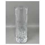 Handcut Etched Crystal Cylindrical Bud Vase
