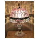 Vintage Michelotti Crystal Boudoir Table Lamp