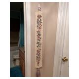 Vintage Needlepoint Bell Pull Wall Hanging