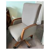 Vintage Wool & Wood Executive Office Chair