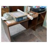 Vintage Pressboard Desk & Shelf