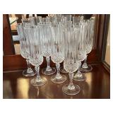 (8) Longchamp Crystal Champagne Flutes Stemware