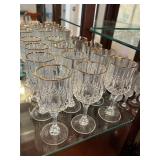 (12) Gold Rimmed Longchamp Wine Glasses Stemware