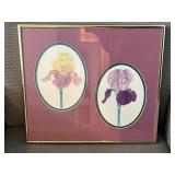 Silhouette Matted Iris Vintage Framed Print