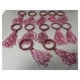 (12) Beaded Tassel Napkin Rings Ring Set