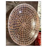 Mosaic Glass Decorative Centerpiece Bowl