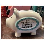 Not Cheap Ceramic Skinny Piggy Bank