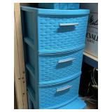 Teal Sterilite Three-Drawer Plastic Storage