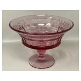 Viking Glass Mt Vernon Cranberry Pink Pedestal
