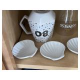 Guinness Pint Glass, Seashell Dip Cups, 80th Mug