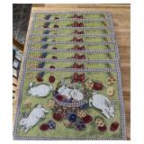 (8) Tapestry Cloth Easter Bunny Placemats Place