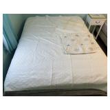Machine Quilted Cream Colored Bedspread & Pillow C