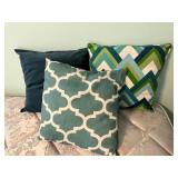 (3) Square Throw Pillows Pillow Lot Patterned,