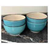 Set of 4 Royal Norfolk Turquoise Swirl Cereal