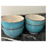 Set of 4 Royal Norfolk Turquoise Swirl Cereal