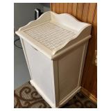 Wicker Top Wood Hamper Cabinet
