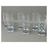 Set of 6 Food Network Etched Glass Shot Glasses