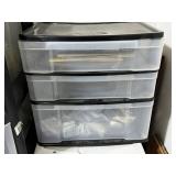 Three Drawer Plastic Storage Container Bin