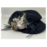 Feathered Wool Fashion Cap Hat