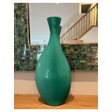 Asymmetrical Pier 1 Flashed Glass Teal Vase