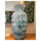 Vintage Marbled Flashed Glass Floral Vase Tall