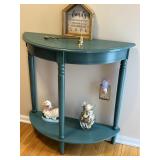 Teal Demilune Entry Table Half Moon Table