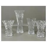 (4) Pressed Glass Bud Vases Vase Lot