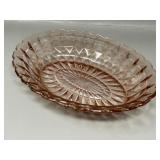 Pink Depression Glass Serving Bowl Oval