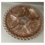 Vintage Depression Glass Crudite Separated Server