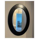 Painted Oval Wood Framed Mirror