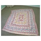 Vintage Handmade Quilt Quilted Bedspread Blanket