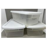 (3) Sterilite Plastic Shoe Storage Tote