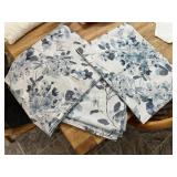 Blue Muted Floral Tablecloth, Runner, (2)