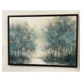 Wood Framed Hand Highlighted Print on Canvas