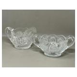 Antique EAPG Pattern Glass Cream & Sugar